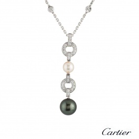 Cartier 18k White Gold Pearl & Diamond Himalia Necklace?